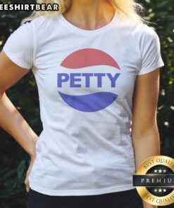 Pretty Petty Pepsi Logo Parody Ladies Shirt featuring a bold graphic print on a comfortable fitted tee
