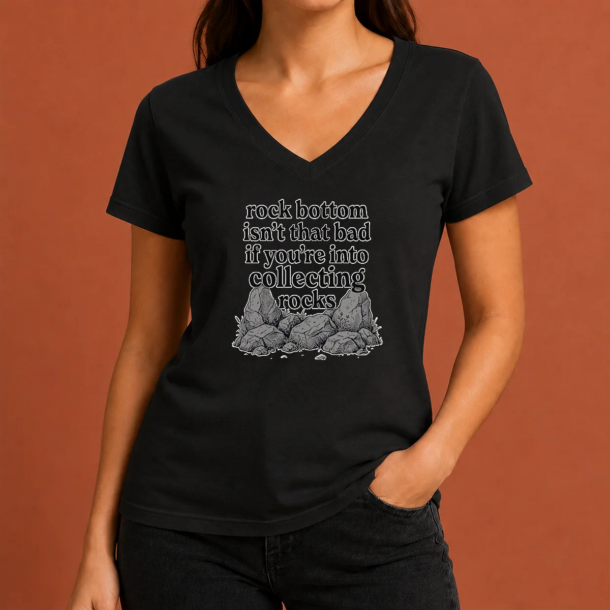 Pretty Rock Bottom Isn'T That Bad V-Neck Shirt Pretty Rock Bottom Isn'T That Bad V-Neck Shirt