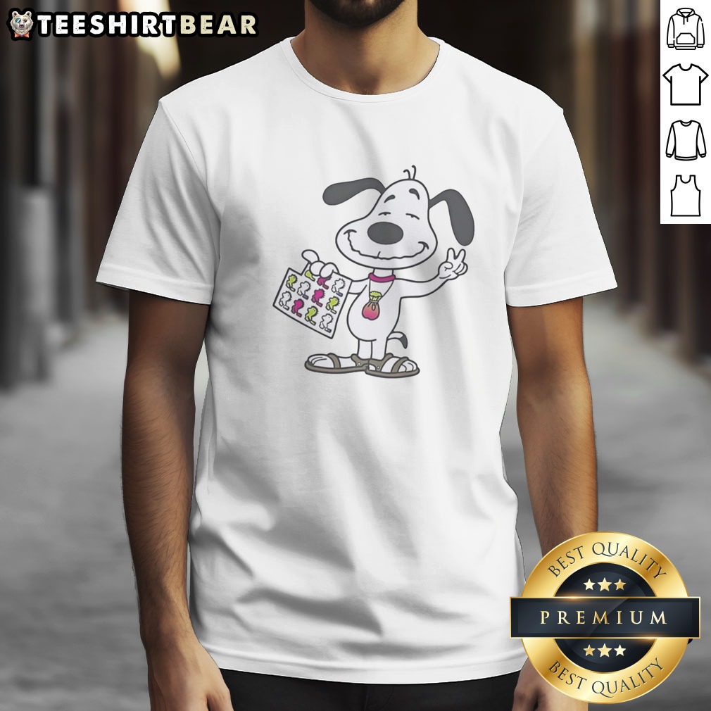 Pretty Snoopy Hippie Woodstock Sheet Parody Pop Culture Peanuts Character Casual Shirt on Classic Shirt Pretty Snoopy Hippie Woodstock Sheet Parody Pop Culture Peanuts Character Casual Shirt shown as a classic shirt preview