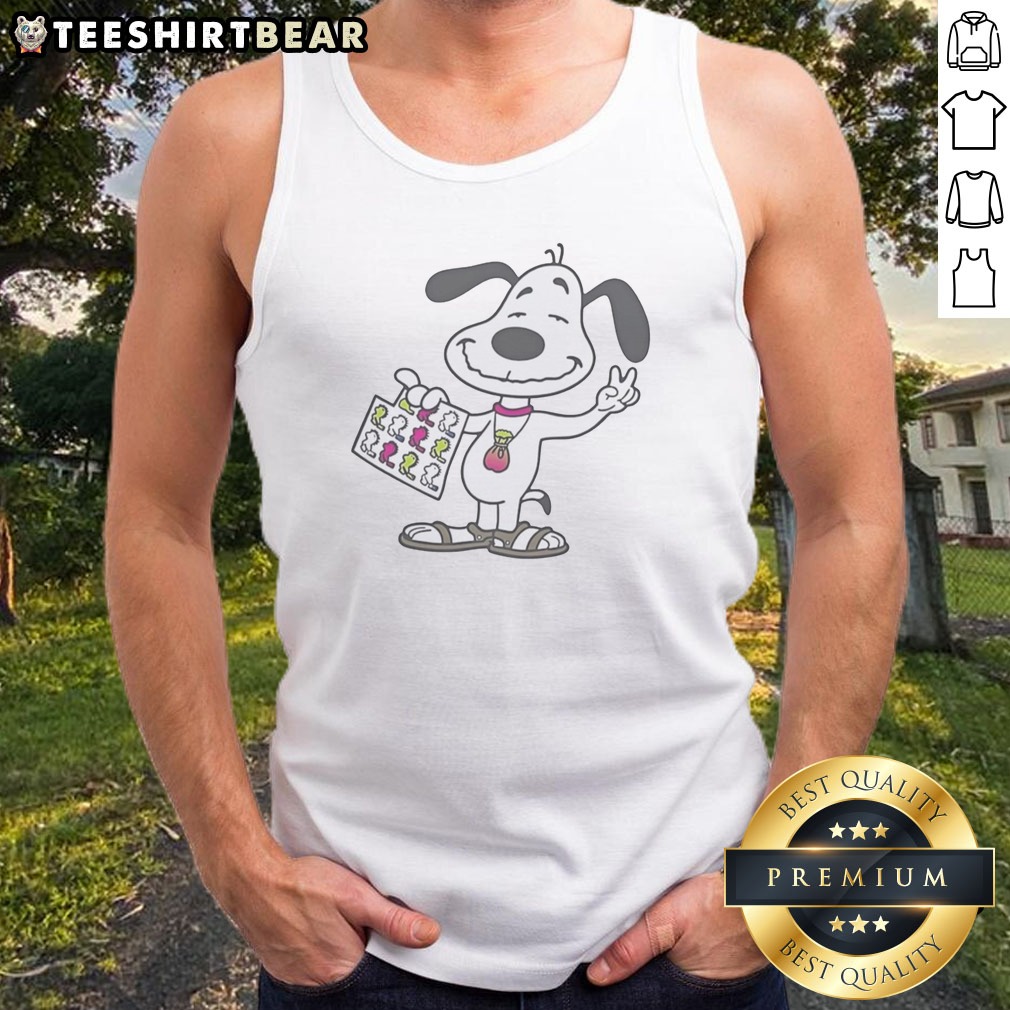 Pretty Snoopy Hippie Woodstock Sheet Parody Pop Culture Peanuts Character Casual Shirt on Tank Top Pretty Snoopy Hippie Woodstock Sheet Parody Pop Culture Peanuts Character Casual Shirt shown as a tank top preview