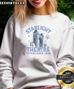 Pretty Starlight Theatre EST 1950 Vintage Blue Sweatshirt featuring a classic design and soft fabric.