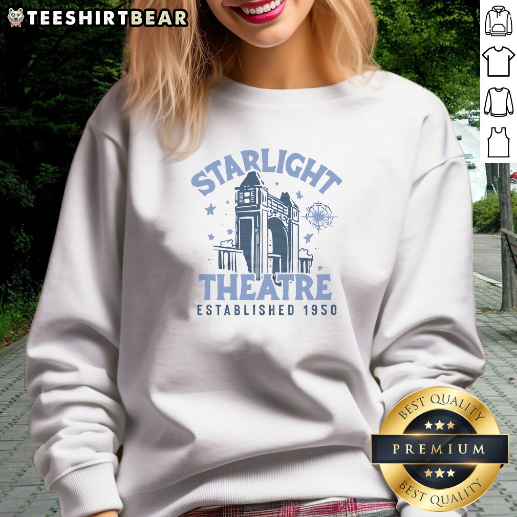 Pretty Starlight Theatre EST 1950 Vintage Blue Shirt on Sweatshirt Pretty Starlight Theatre EST 1950 Vintage Blue Shirt shown as a sweatshirt preview