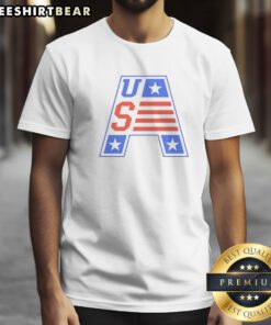 Pretty USA Patriotic Letter A With Stars And Stripes Shirt displayed on a clean background