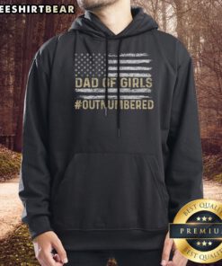 Top Dad Of Girls Outnumbered American Flag Hoodie in a vibrant display with patriotic colors.