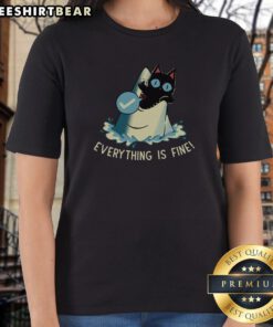Top Everything Is Fine Shark Attack Cat Ladies Shirt featuring a playful cat design with a shark theme