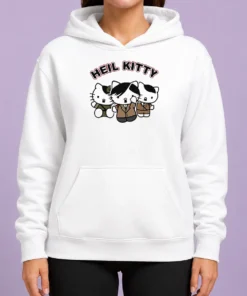 Top Heil Kitty Parody Satire Cartoon Funny Hoodie
