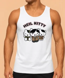 Top Heil Kitty Parody Satire Cartoon Funny Tank Top