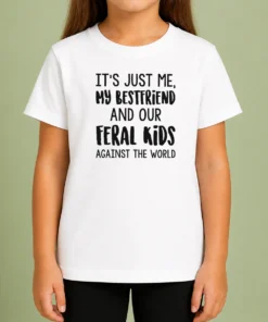 Top Its Just Me My Best Friends And Our Feral Kids Against The Worldweater Kids T-Shirt