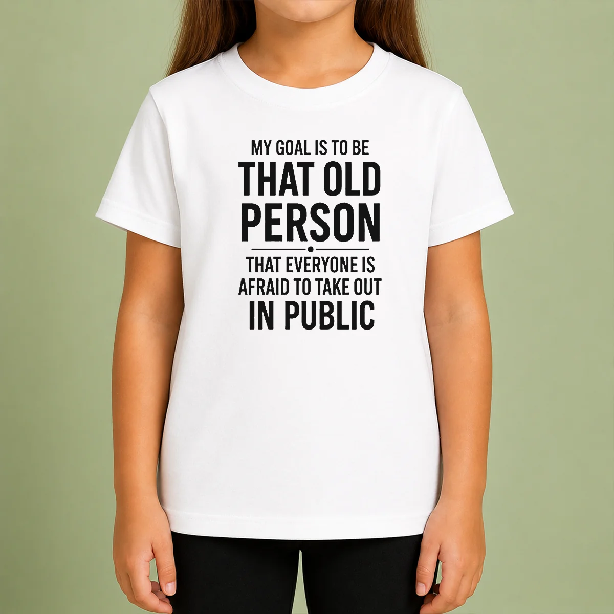 Top My Goal Is To Be That Old Person That Everyone Is Afraid To Take Out In Public Kids T-Shirt