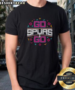 Top San Antonio Spurs NBA Go Spurs Go Shirt displayed on a flat surface, showcasing team pride.