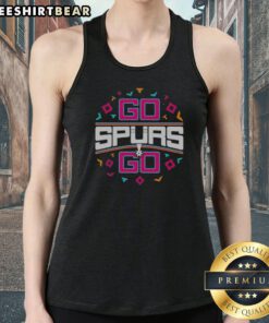 Top San Antonio Spurs NBA Go Spurs Go Tank top featuring team colors and logo