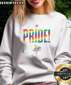 Top Seattle Seawolves Rugby Happy Pride Month Sweatshirt featuring vibrant colors and a comfortable fit.
