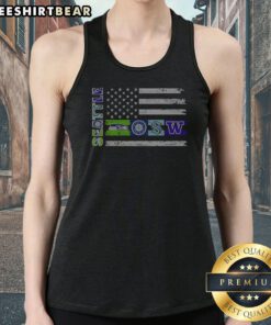 Top Seattle Sport Teams Seahawks Mariners Kraken Washington Huskies USA Independence Day Flag Tank Top