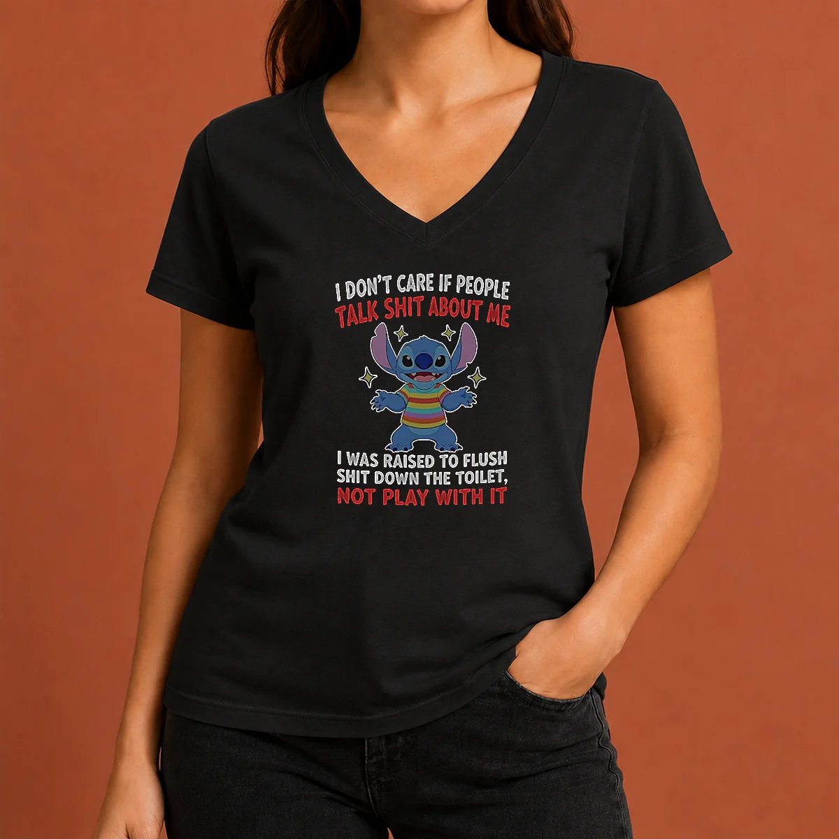 Top Stitch I Don'T Care If V-Neck Shirt Top Stitch I Don'T Care If V-Neck Shirt