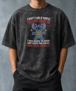 Top Stitch I Don'T Care If People Talk Shit About Me Washed T-Shirt