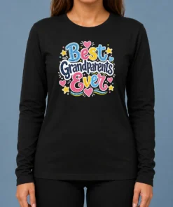 Awesome Best Grandparents Ever Doodle Long Sleeve Shirt