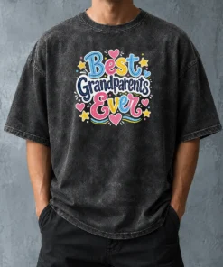 Awesome Best Grandparents Ever Doodle Washed T-Shirt