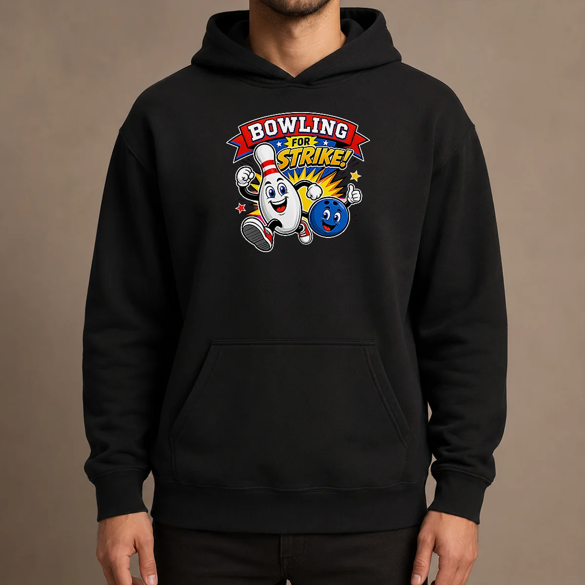 Awesome Bowling For Strike Cheerful Mascot Hoodie