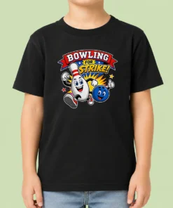 Awesome Bowling For Strike Cheerful Mascot Kids T-Shirt