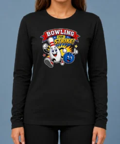 Awesome Bowling For Strike Cheerful Mascot Long Sleeve Shirt