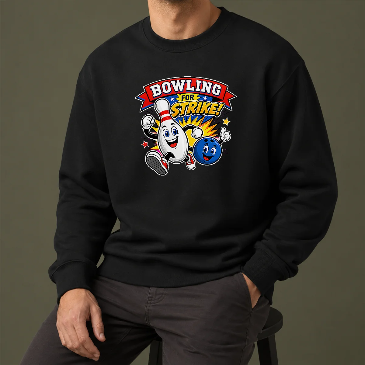 Awesome Bowling For Strike Cheerful Mascot Sweater