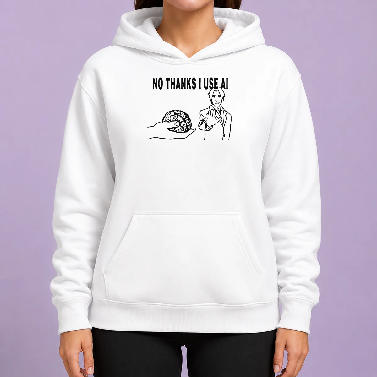 Awesome Brain No Thanks I Use AI Hoodie