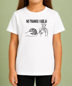 Awesome Brain No Thanks I Use AI Kids T-Shirt