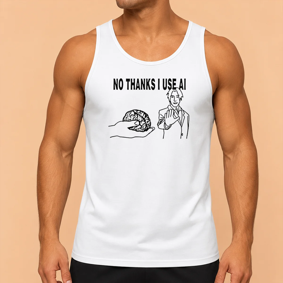 Awesome Brain No Thanks I Use AI Tank Top