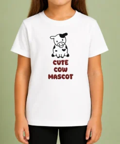 Awesome Cute Cow Mascot Kids T-Shirt
