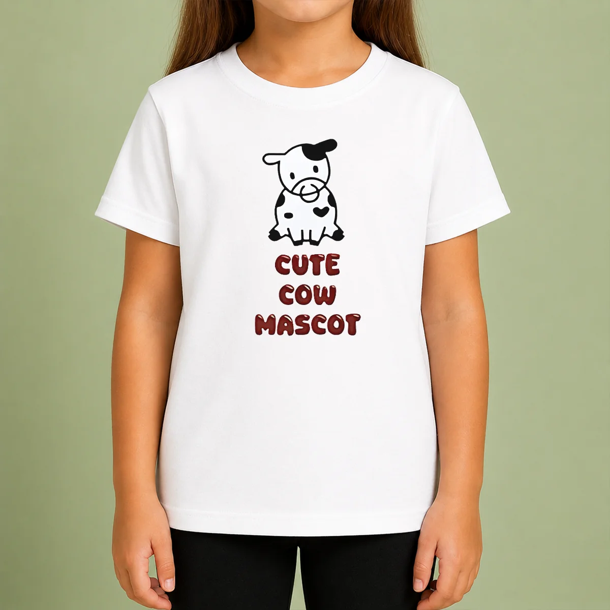 Awesome Cute Cow Mascot Kids T-Shirt
