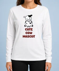 Awesome Cute Cow Mascot Long Sleeve Shirt