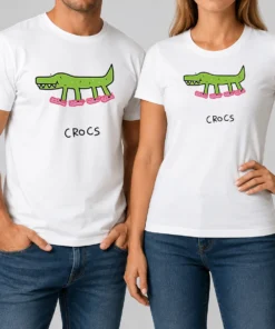 Awesome Funny Crocs Crocodile Wearing Pink Shoes Drawing