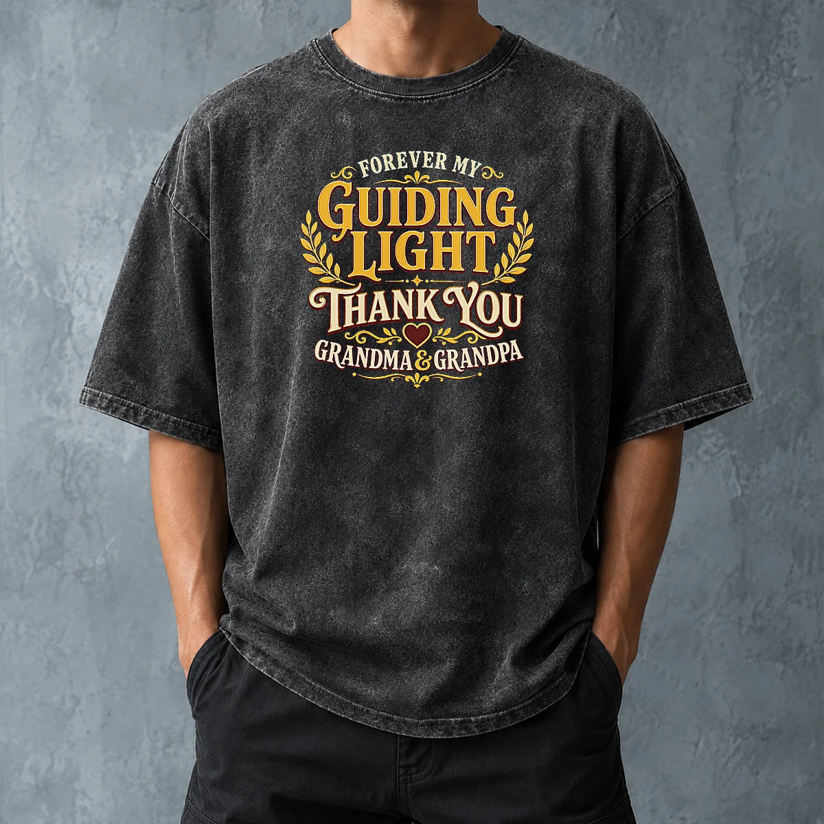 Awesome Grandparents Day Gratitude Typography For Family Love Washed T-Shirt
