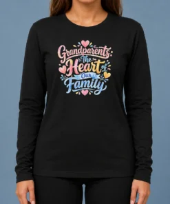 Awesome Grandparents Day Heart Of Our Family Watercolor Long Sleeve Shirt