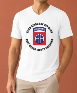 Awesome Hot 82nd Airborne Division Fort Bragg Military V-Neck Shirt