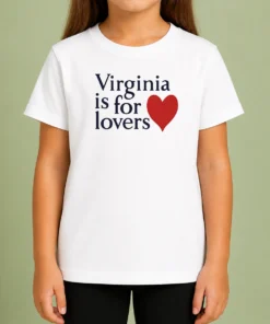 Awesome Hot Virginia Is For Lovers kids t shirt featuring bold text design in red on a comfortable cotton fabric
