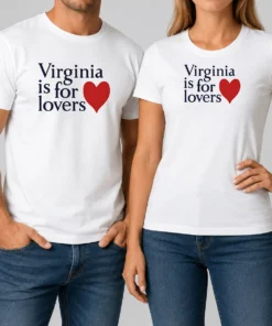 Awesome Hot Virginia Is For Lovers t shirt in black, featuring bold white text on front