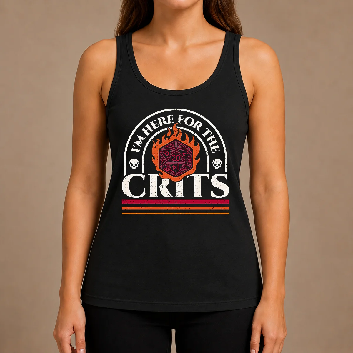 Awesome I'M Here For The Crits Dungeons And Dragons Tank Top