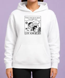 Awesome Los Angeles Cartoon Kid Floating Headphones I Don'T Even Know Where I Am Hoodie