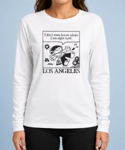 Awesome Los Angeles Cartoon Kid Floating Headphones I Don'T Even Know Where I Am Long Sleeve Shirt