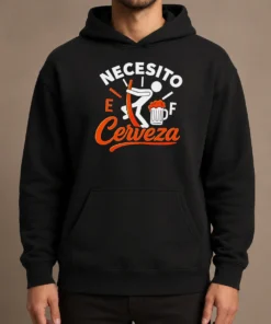Awesome Necesito Cerveza Beer Level Hoodie