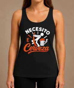Awesome Necesito Cerveza Beer Level Tank Top