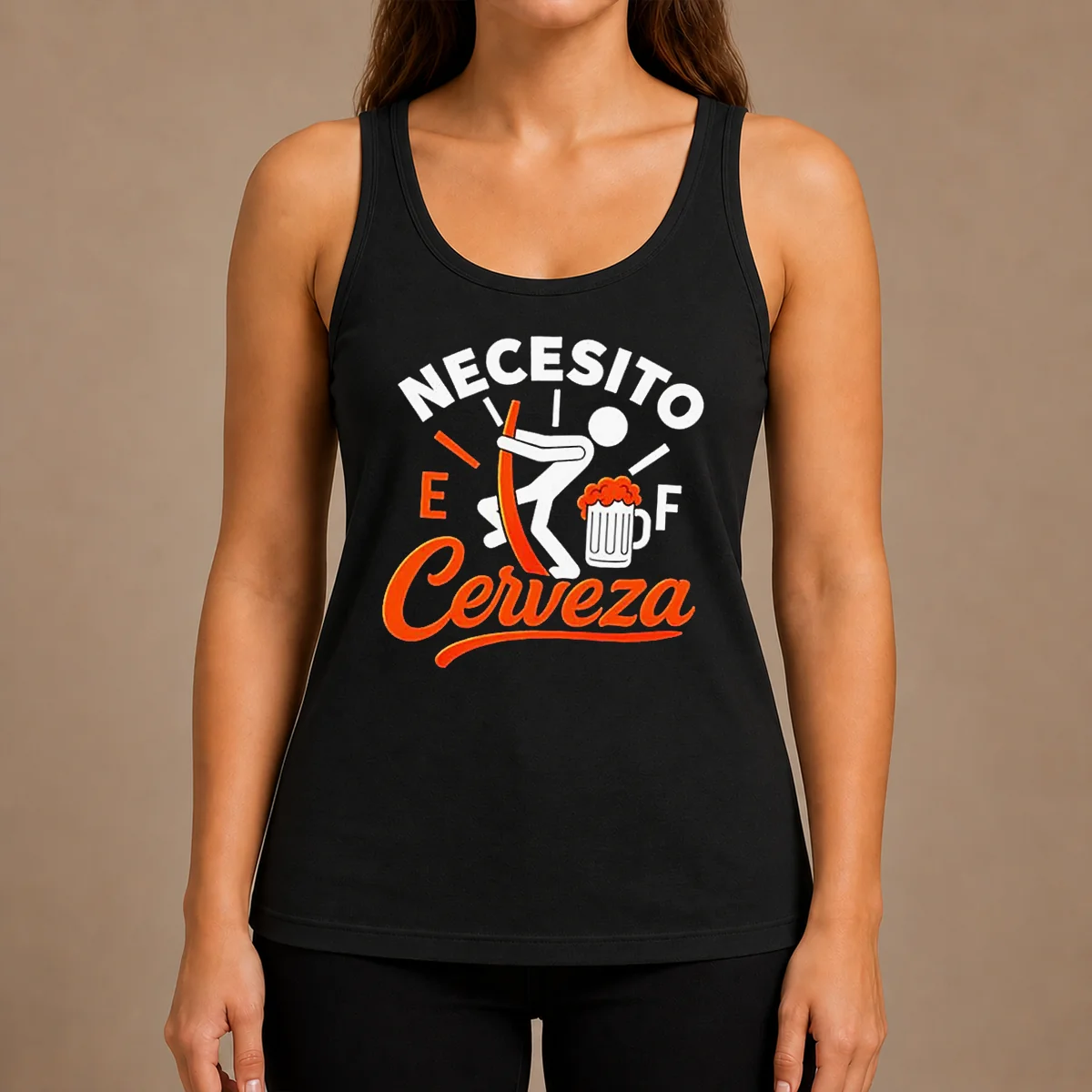 Awesome Necesito Cerveza Beer Level Tank Top