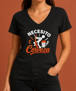 Awesome Necesito Cerveza Beer Level V-Neck Shirt