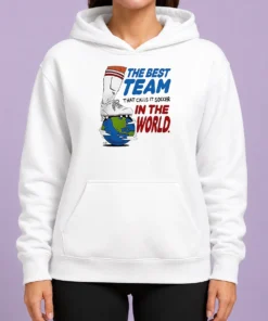 Awesome Nice The Best Team That Calls It Soccer In The World Hoodie in black, featuring bold white text across the chest