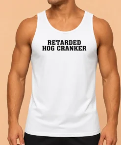 Awesome Pretty Retarded Hog Cranker Tank Top in black, sleeveless casual wear with bold graphic print