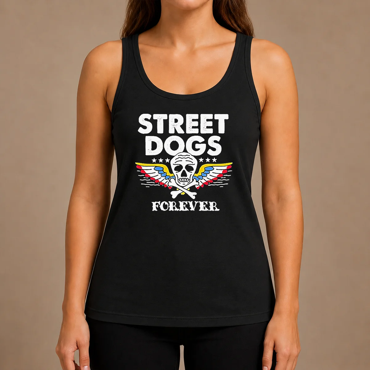 Awesome Street Dogs Forever Skull And Crossbones Tank Top