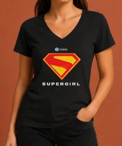 Awesome Supergirl DC Studios Logo V-Neck Shirt