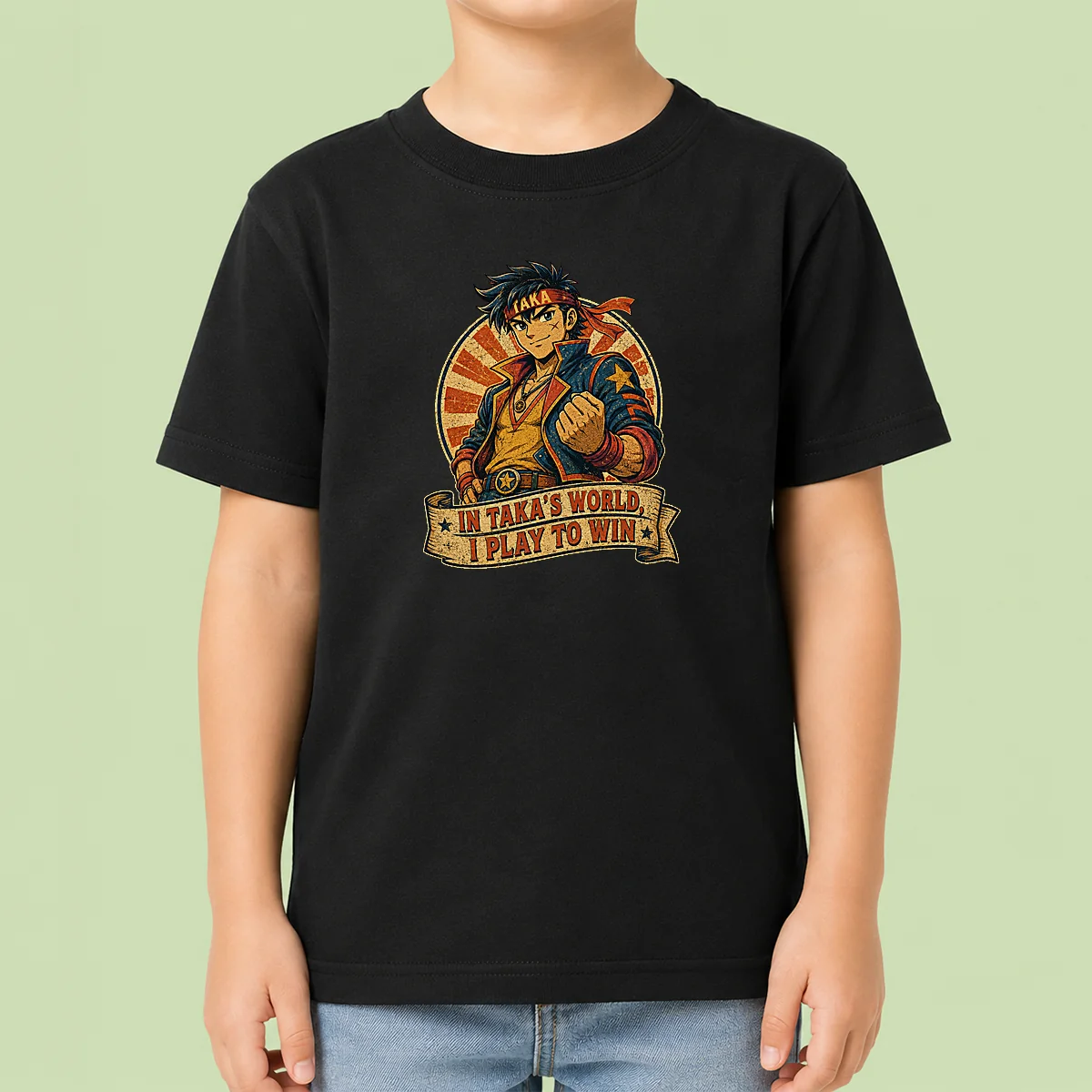 Awesome Takas World Vintage Anime Characters Passion Kids T-Shirt