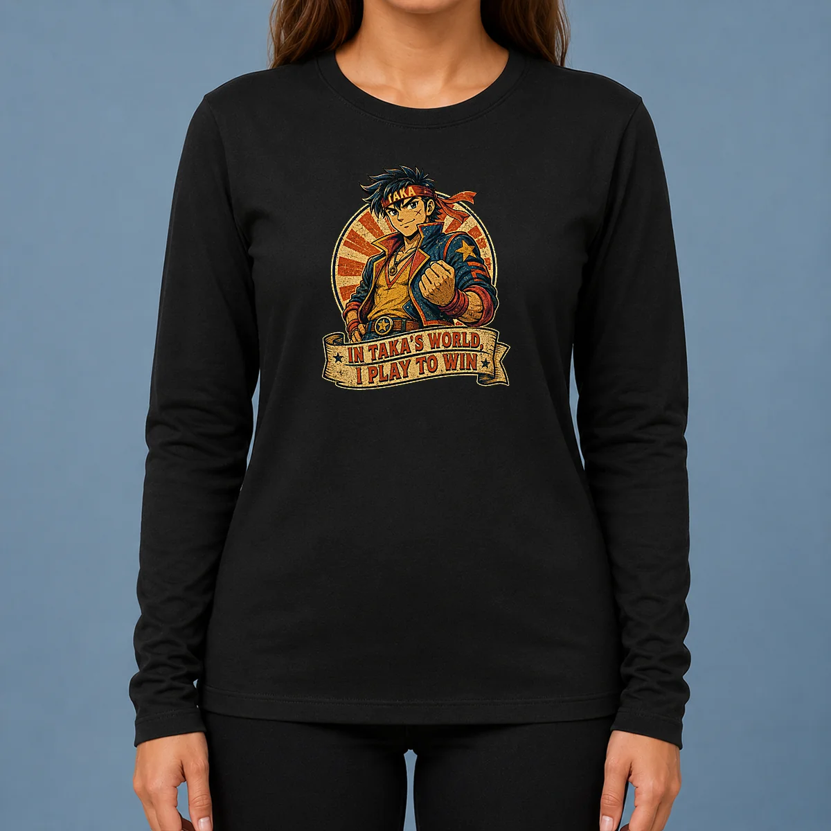 Awesome Takas World Vintage Anime Characters Passion Long Sleeve Shirt